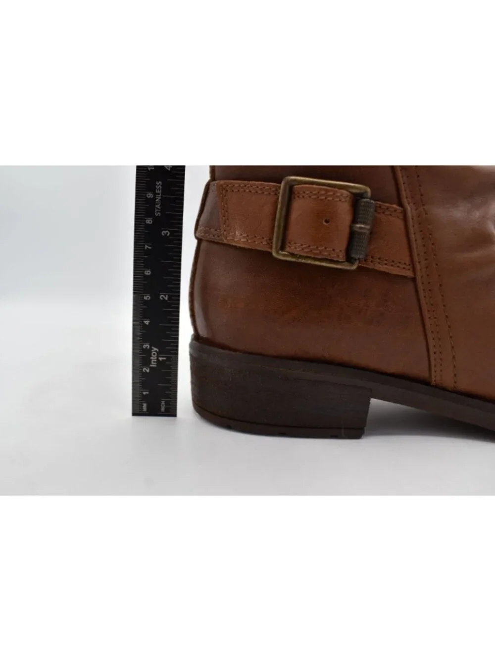 Sofft Womens Size 7 Brookdale Root Brown Leather Buckle‎ Zip Ruched Boots Shoes